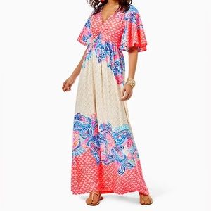 Lilly Pulitzer Minka Maxi Dress - Beach Bungalow Engineered - 0 - NWT